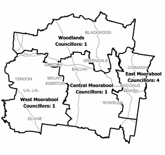 Moorabool Shire Council municipal map