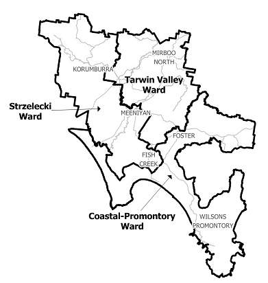 South Gippsland Shire Council municipal map
