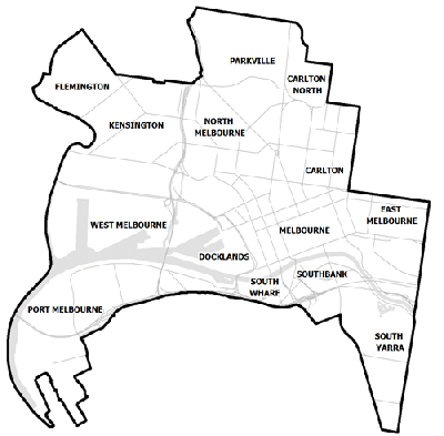 City Of Melbourne Map Boundary Melbourne City Council